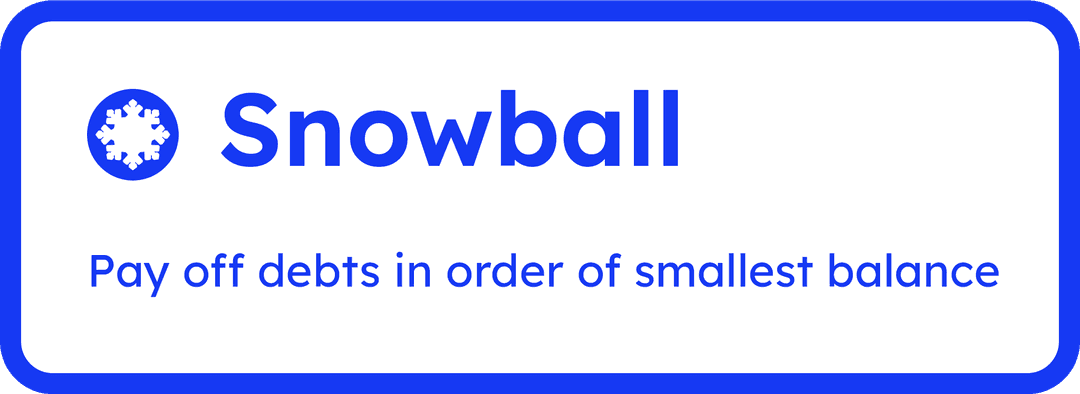 debt snowball repayment method card